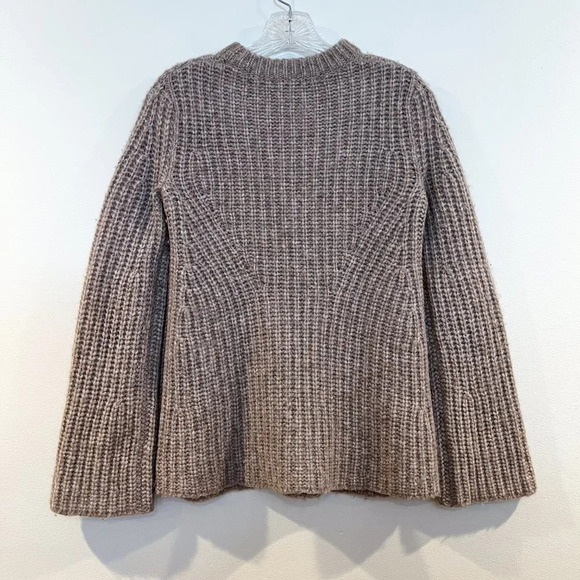 Theory Alpaca Blend Crew Neck Brown Knit Bohemian Classic Designer Sweater P - Picture 7 of 7